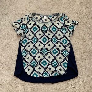 Blue Patterned Short Sleeve